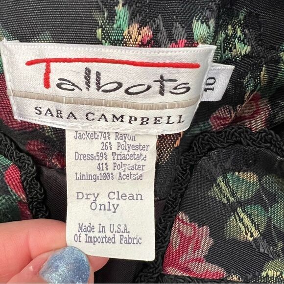 Vintage Talbots Sara Campbell Floral Shoulder Pad Jacket - Picture 6 of 6